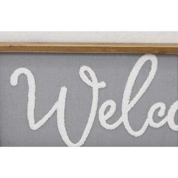 NEW PARIS LOFT welcome wood framed wall hanging sign in grey - Picture 2 of 3